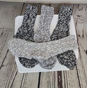 Women's Gray and Black Socks